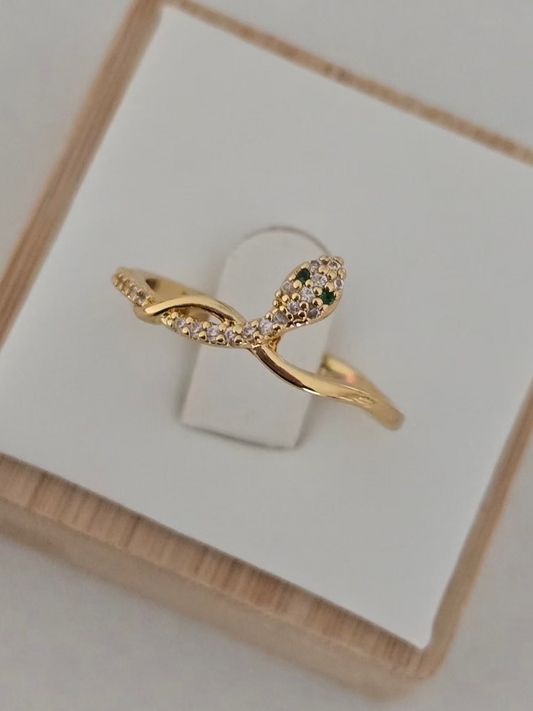 Bague Sahara serpent fine dorée en acier inoxydable 