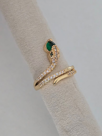 Motif serpent de 2,5 cm de la bague Zya dorée