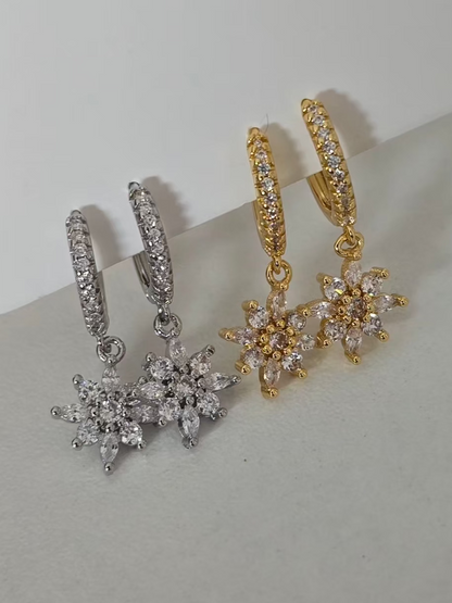 Boucles d'oreilles Luxia avec fleur scintillante