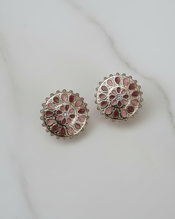 boucles d'oreilles fantaisie rosace doré