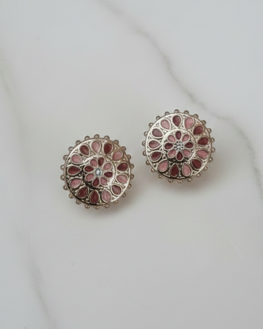 boucles d'oreilles fantaisie rosace doré