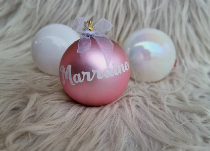 Boule de Noël personnalisée pour Marraine
