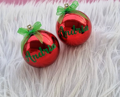 Boules de Noël rouge personnalisées vert - Andria