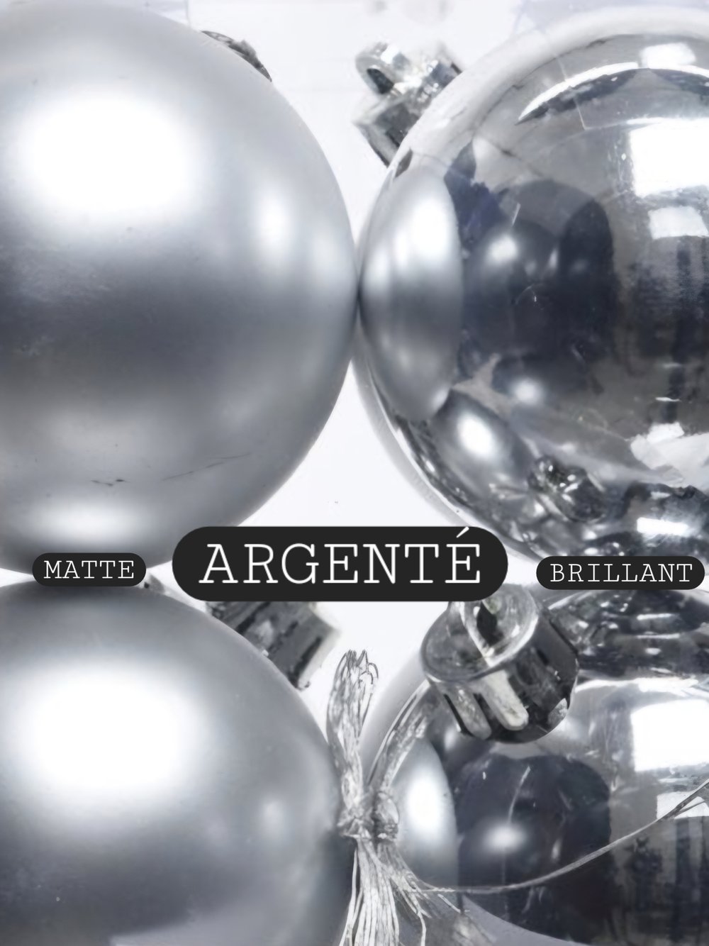 Boules de Noël personnalisées - couleur argenté : matte ou brillante