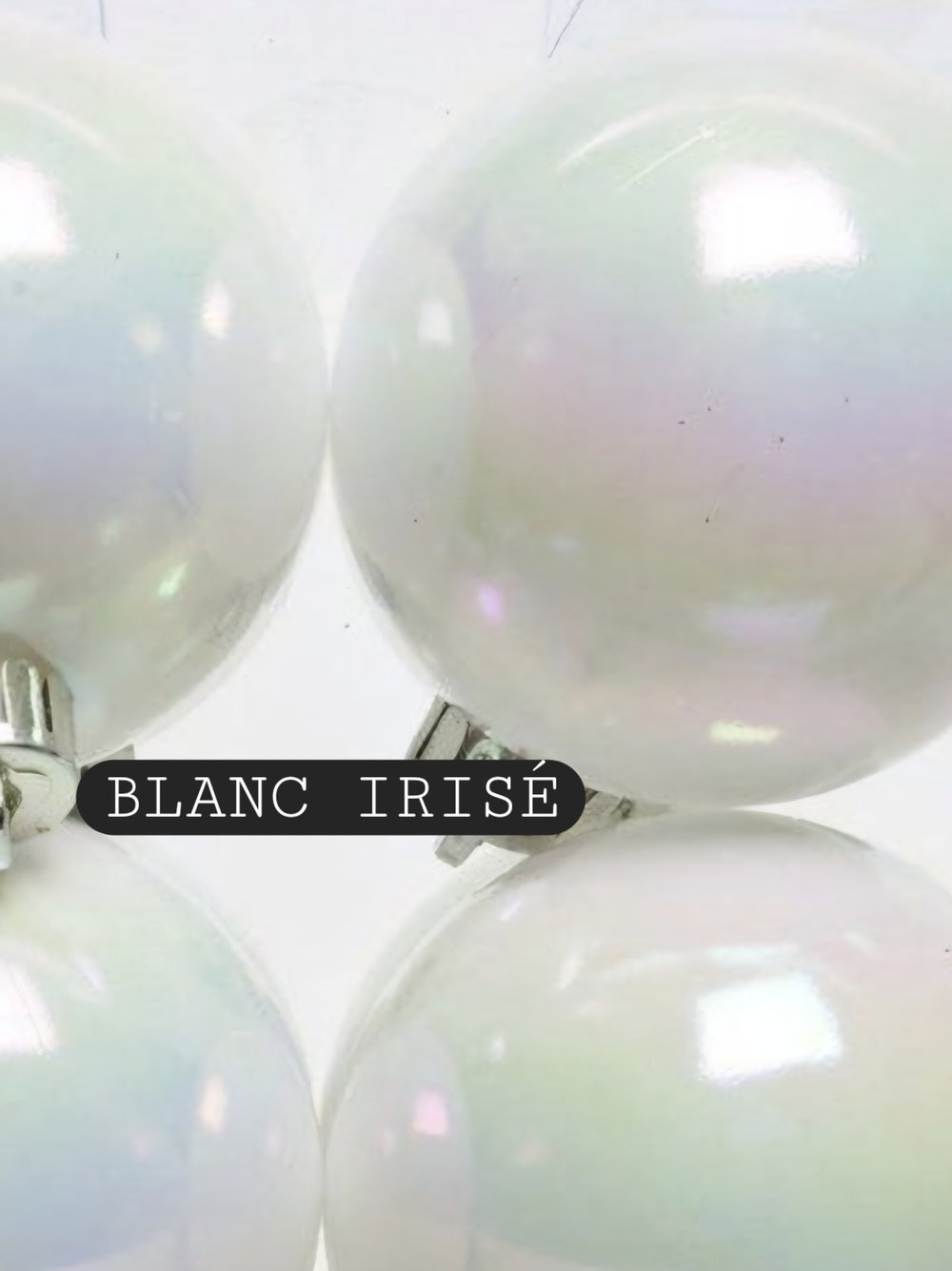 Boules de Noël personnalisées - blanc irisé