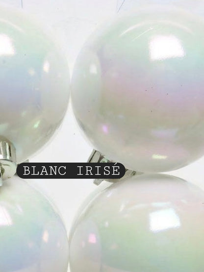 Boules de Noël personnalisées - blanc irisé