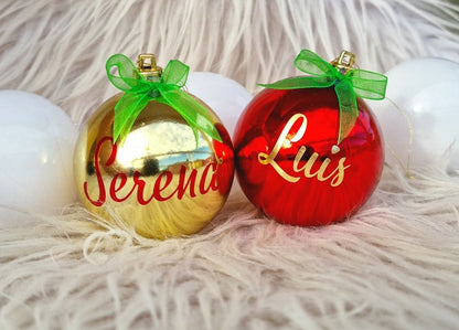 Boules de Noël personnalisées en couple - Serena & Luis