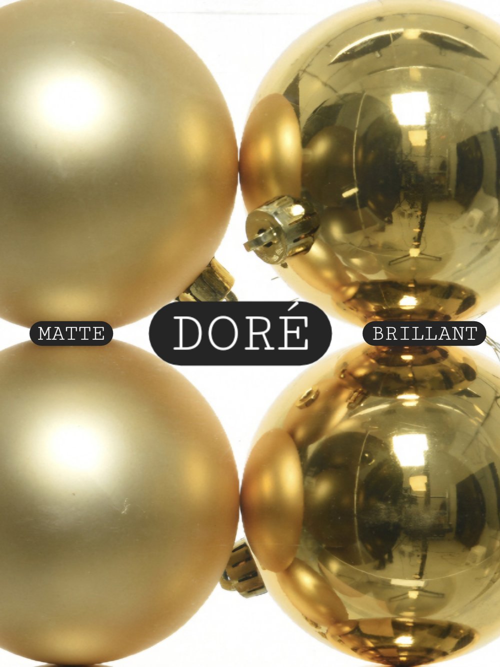 Boules de Noël personnalisées couleurs doré matte ou brillante