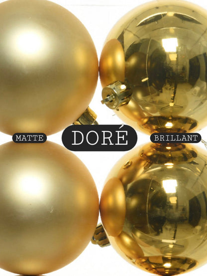 Boules de Noël personnalisées couleurs doré matte ou brillante