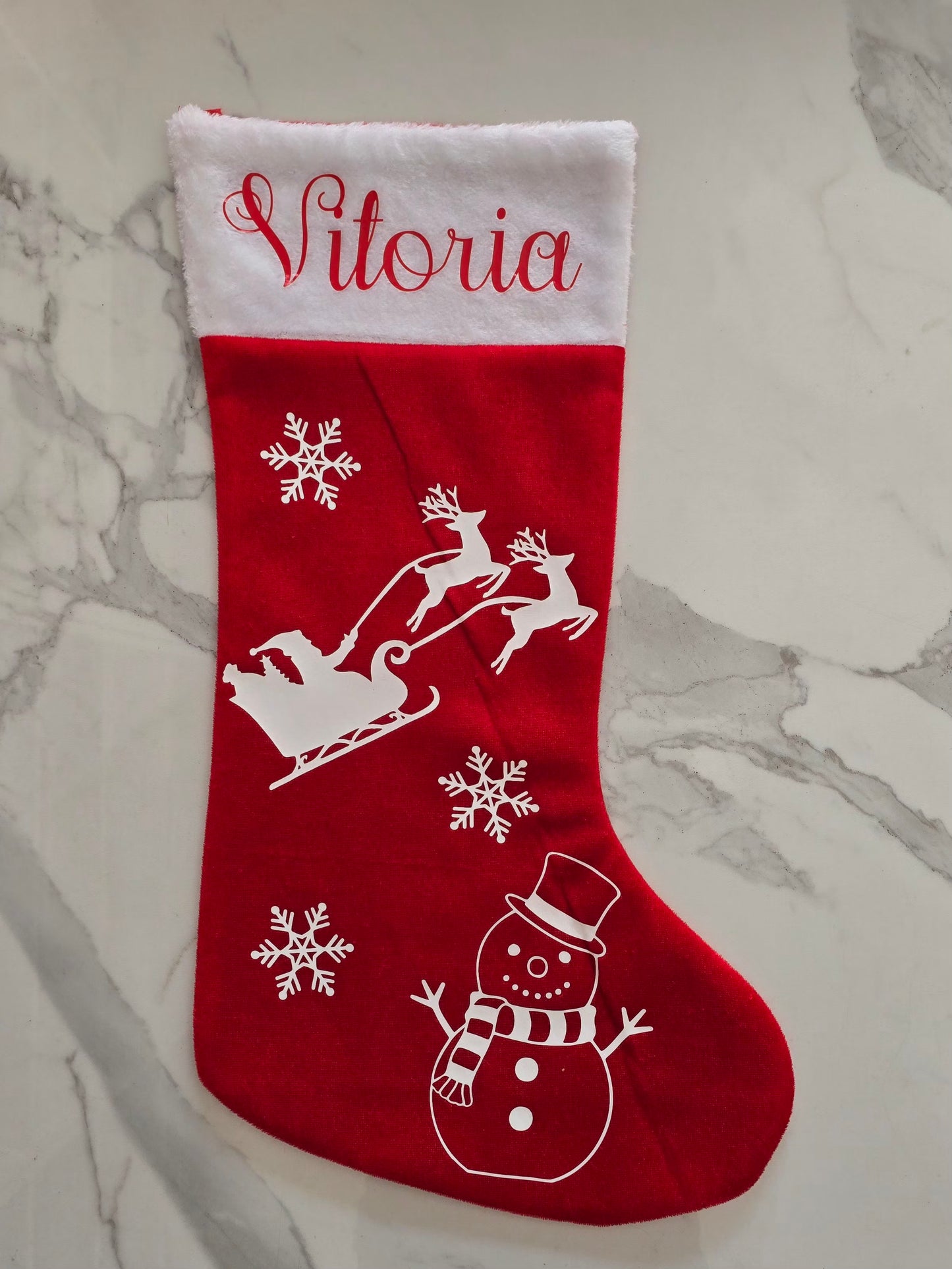 Chaussette de Noël personnalisée avec le prénom Vitoria