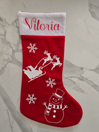 Chaussette de Noël personnalisée avec le prénom Vitoria