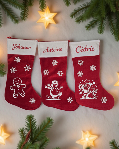 Chaussettes de Noël personnalisées pour Johanna, Antoine et Cédric ! 