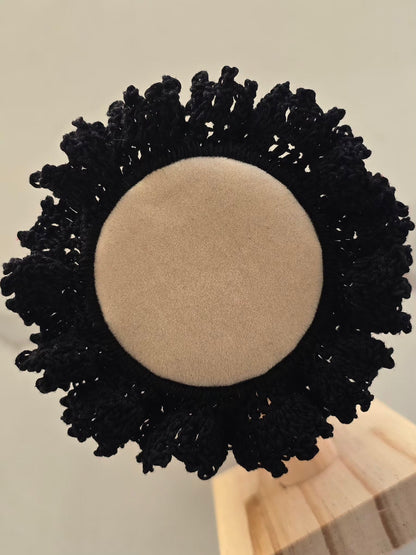 Chouchou noir artisanal pièce unique 