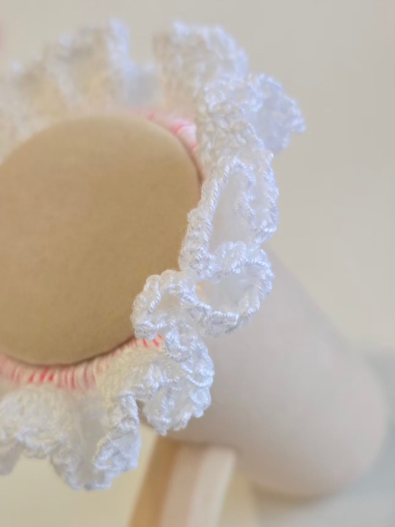 chouchou blanc fait main en fil 100% coton