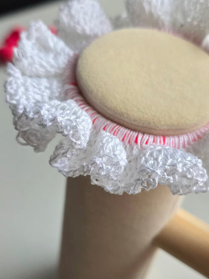 chouchou crochet blanc élégant et lumineux 