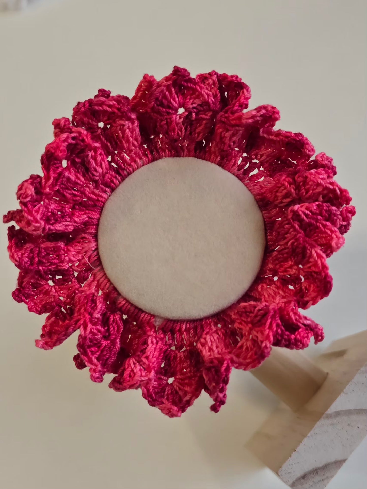 chouchou rose fait main, bijou textile 