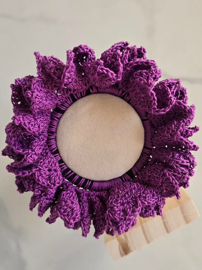 Chouchou violet artisanal unique fait à la main