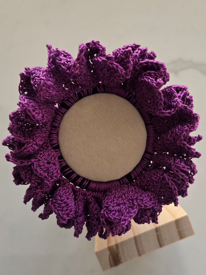 Chouchou violet tendance pour coiffure stylée et originale 