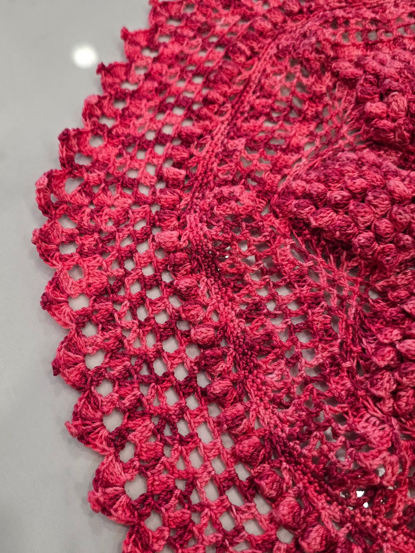Crochet artisanal rosace rose fait main