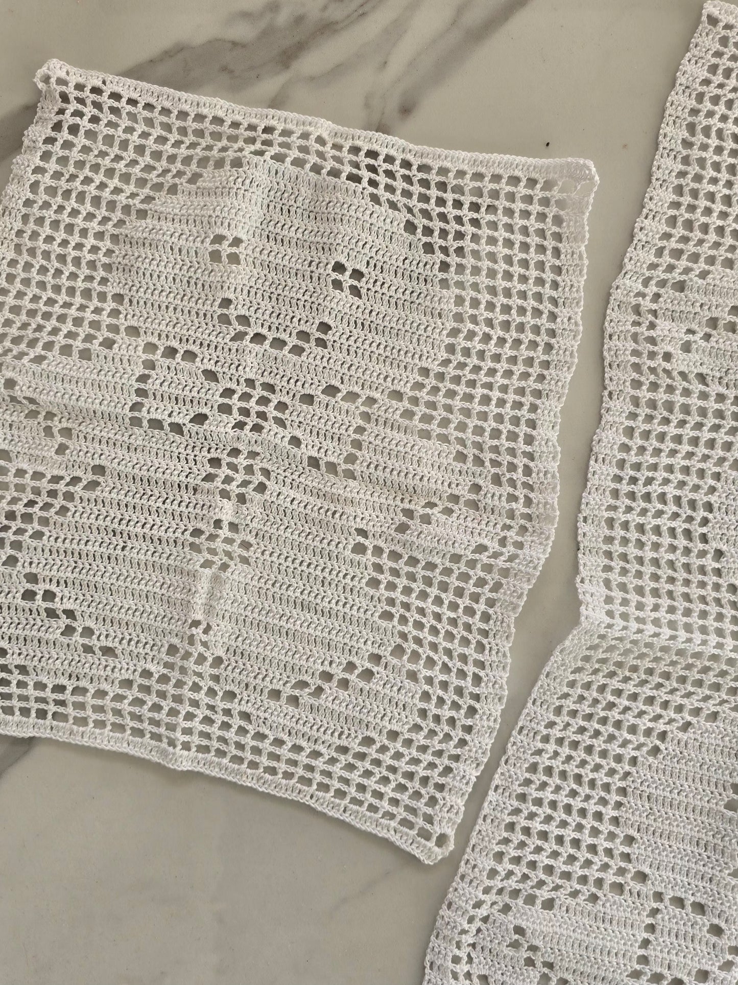 Détails du crochet blanc motif bonhomme pain d'épice en coton