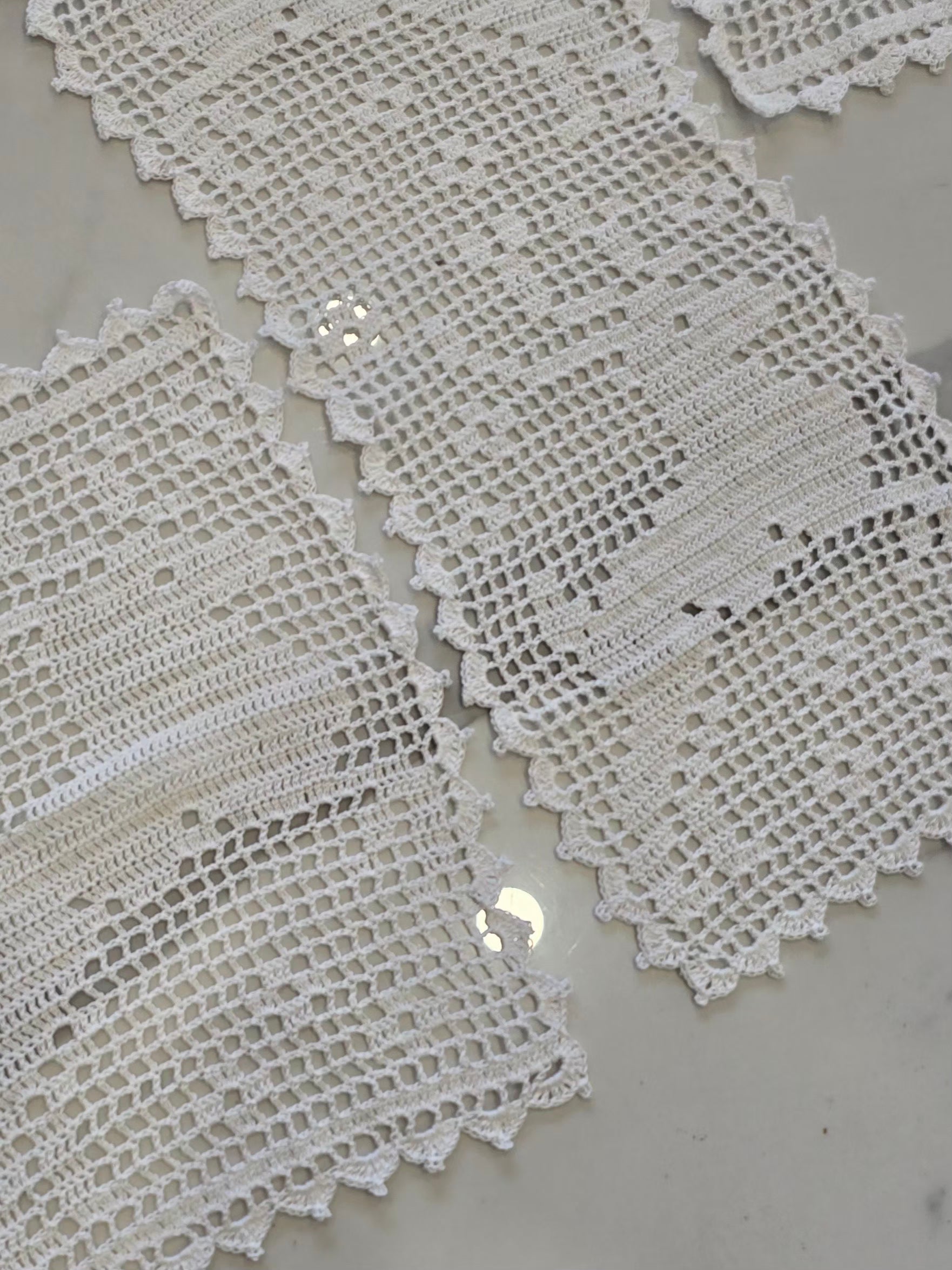 napperons blanc en crochet fait main