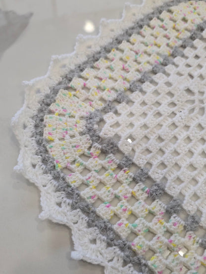 napperon en laine fait main pour décoration intérieure