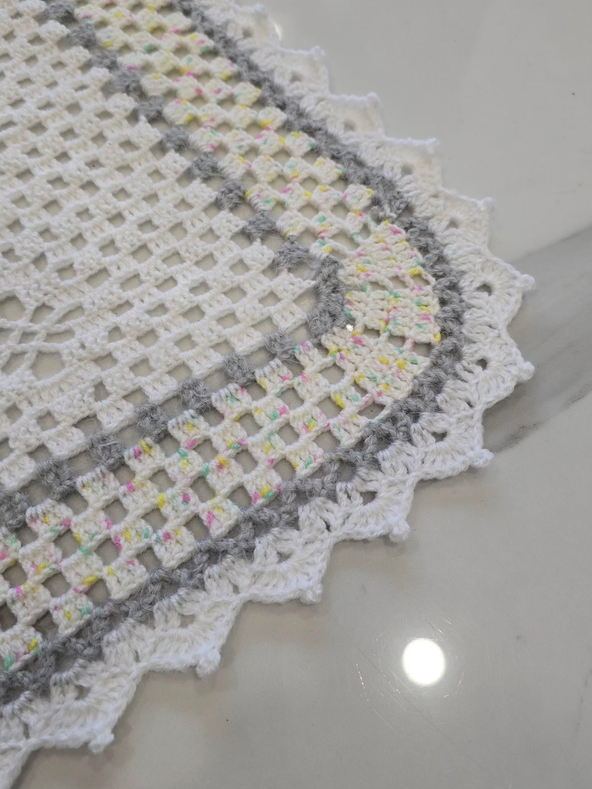 napperon décoratif en crochet fait main, fil de laine