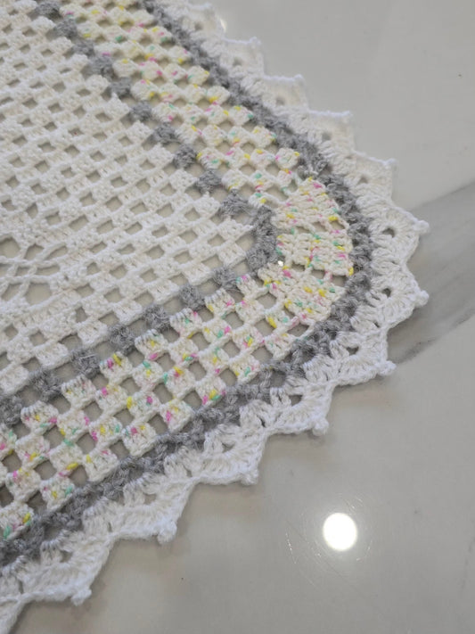 napperon décoratif en crochet fait main, fil de laine