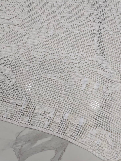 Napperon artisanal blanc au crochet en coton 100 %