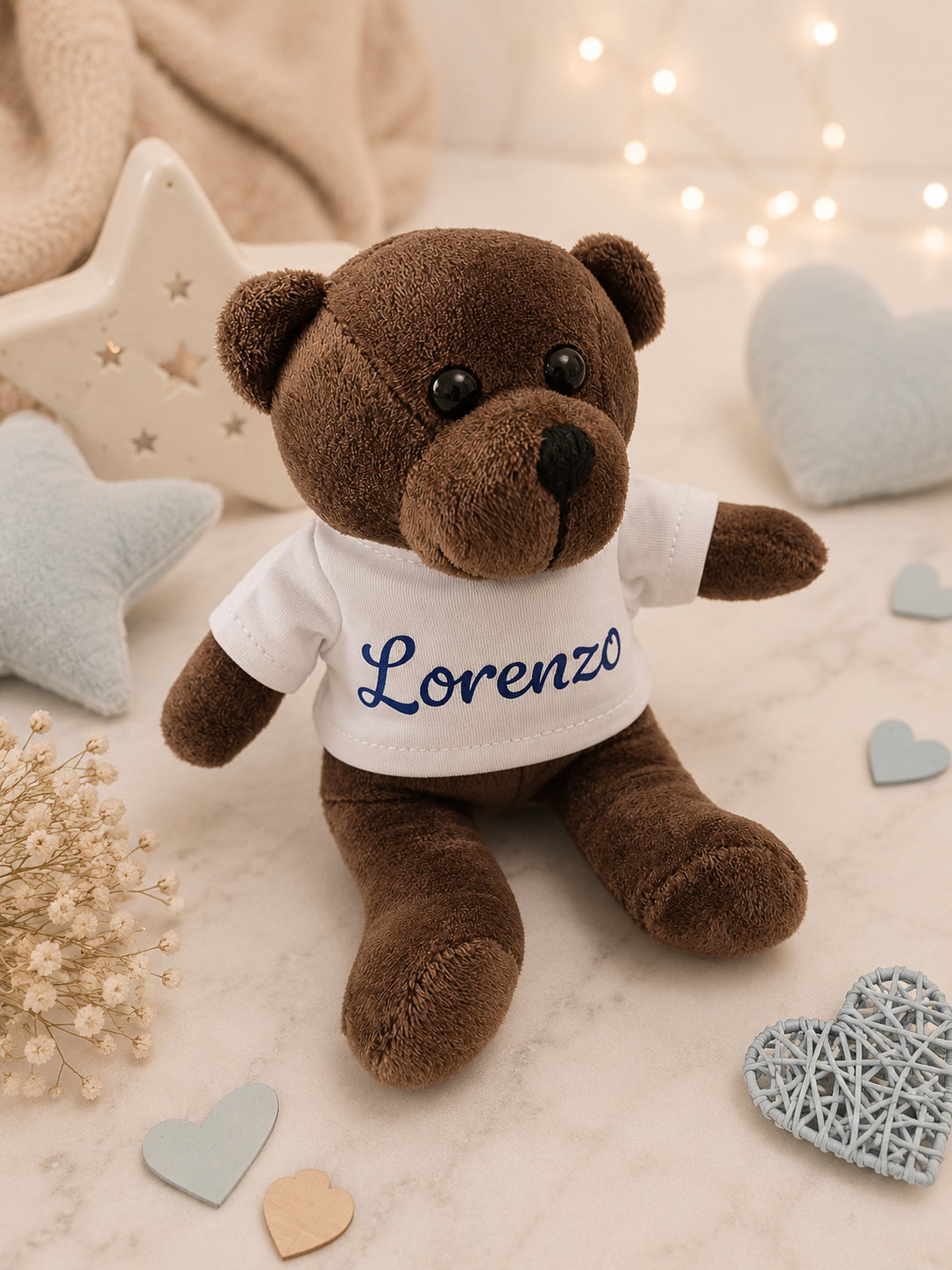 Peluche avec t-shirt personnalisé prénom Lorenzo 