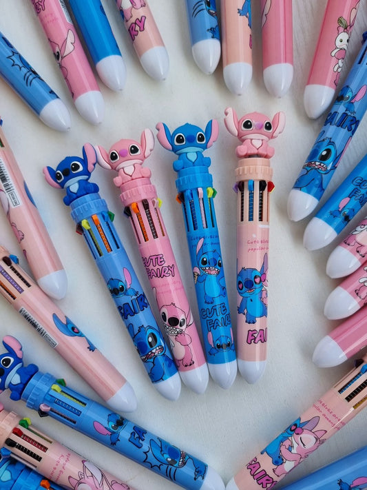 Stylo-bille 10 couleurs Stitch