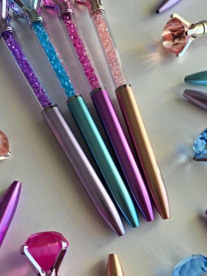 stylo rose fuchsia avec diamant chic